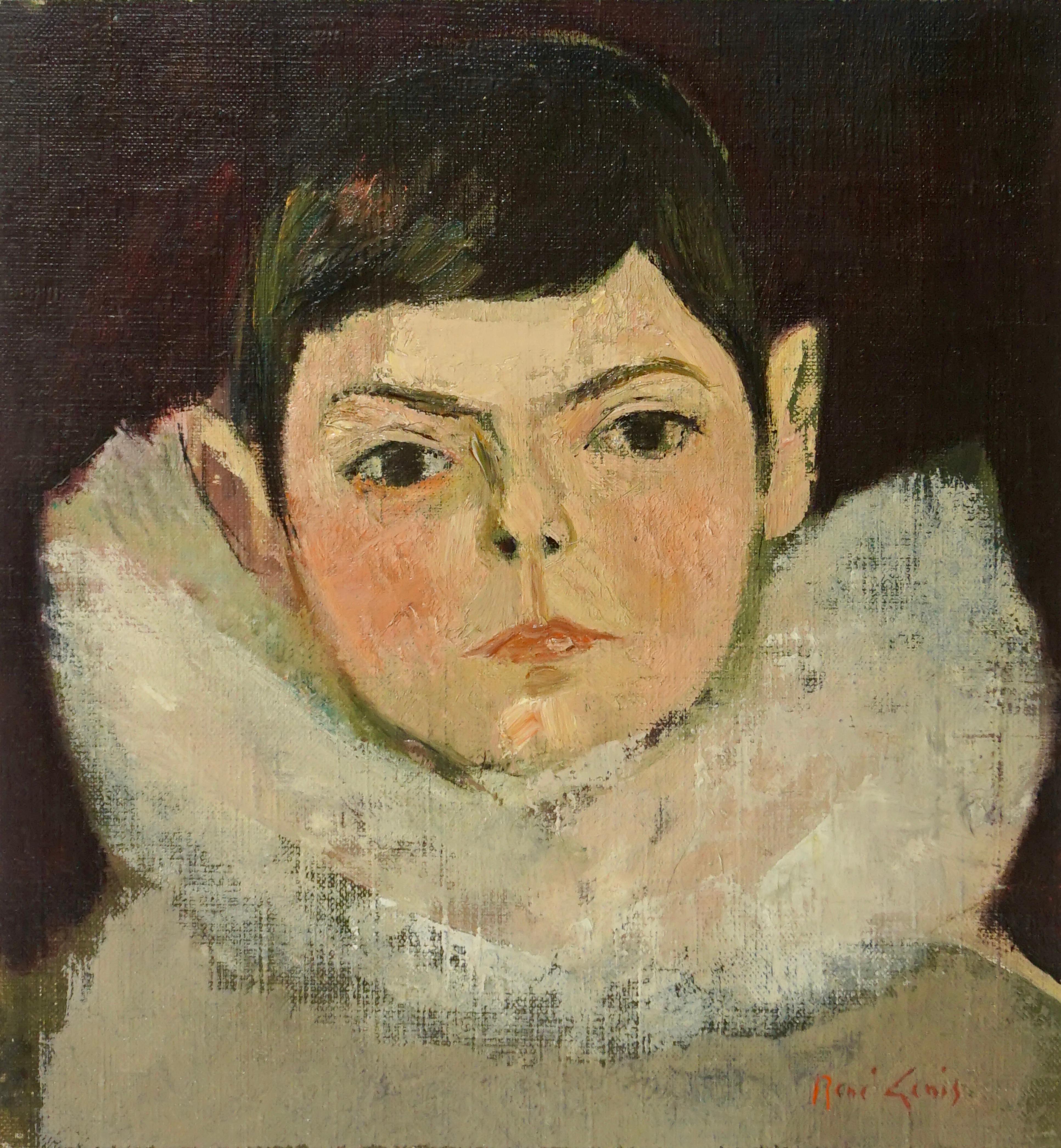 René Genis Portrait Painting – Enfant A La Collarette Das Kind im Kragen.