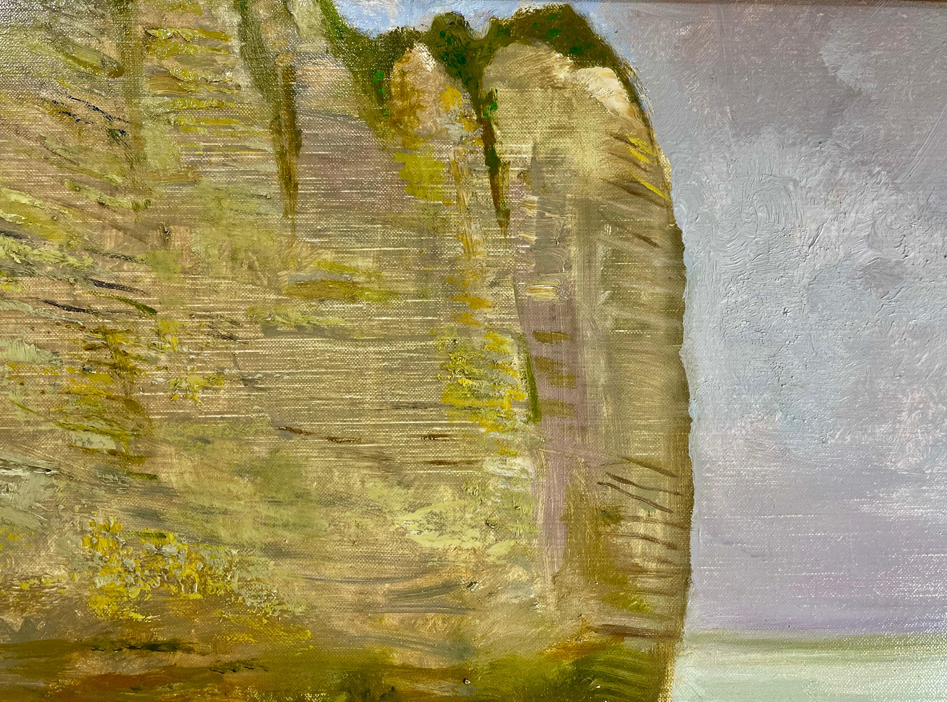 « Les Falaise Normandes » (Les Cliffs Of Normand) - École française Painting par René Genis