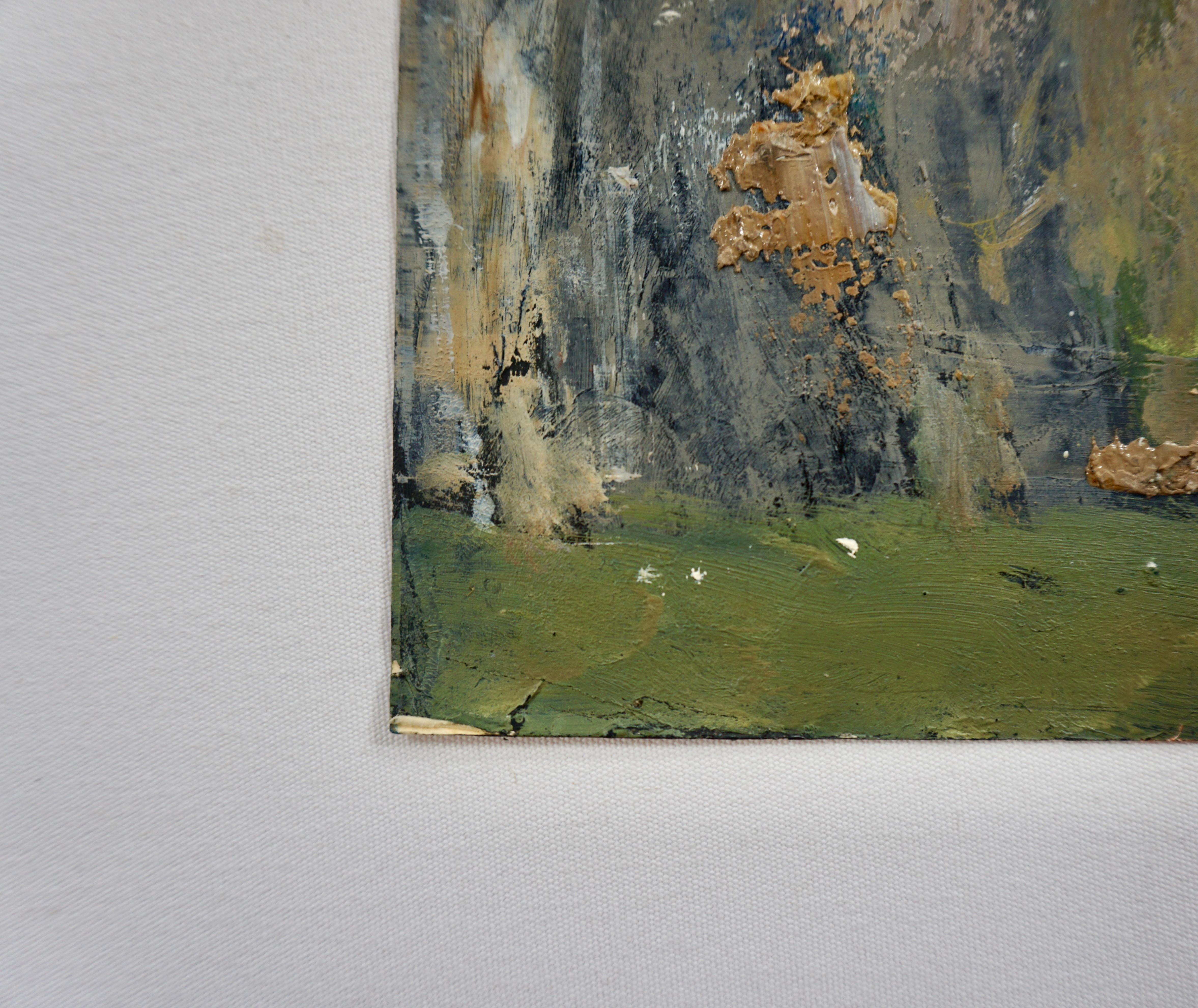 Óleo sobre tabla de mediados del siglo XX Escena marítima abstracta impresionista, René Genis en venta 5