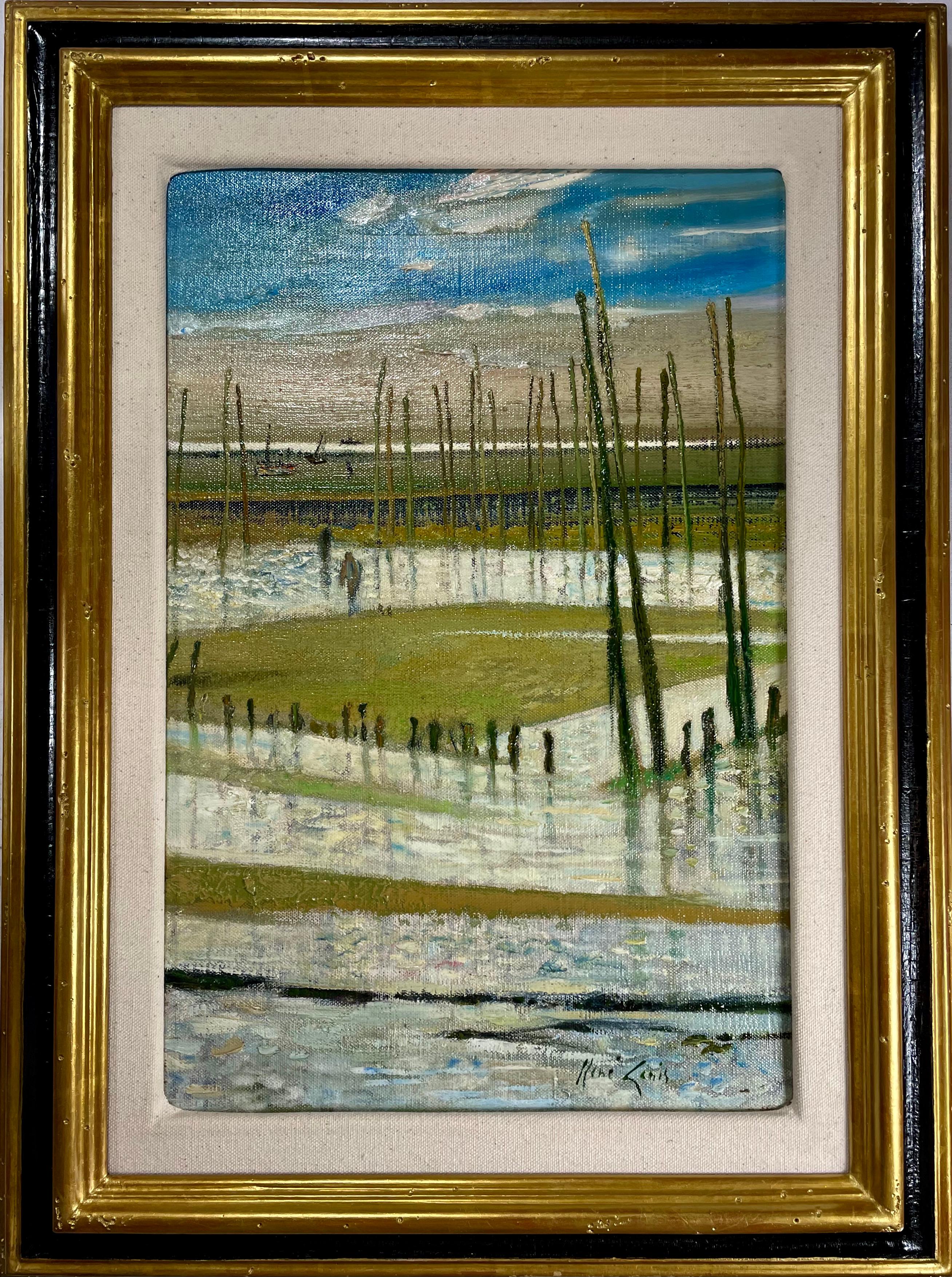 René Genis Landscape Painting - "Les Parcs" (Arcacheon Bay, France)