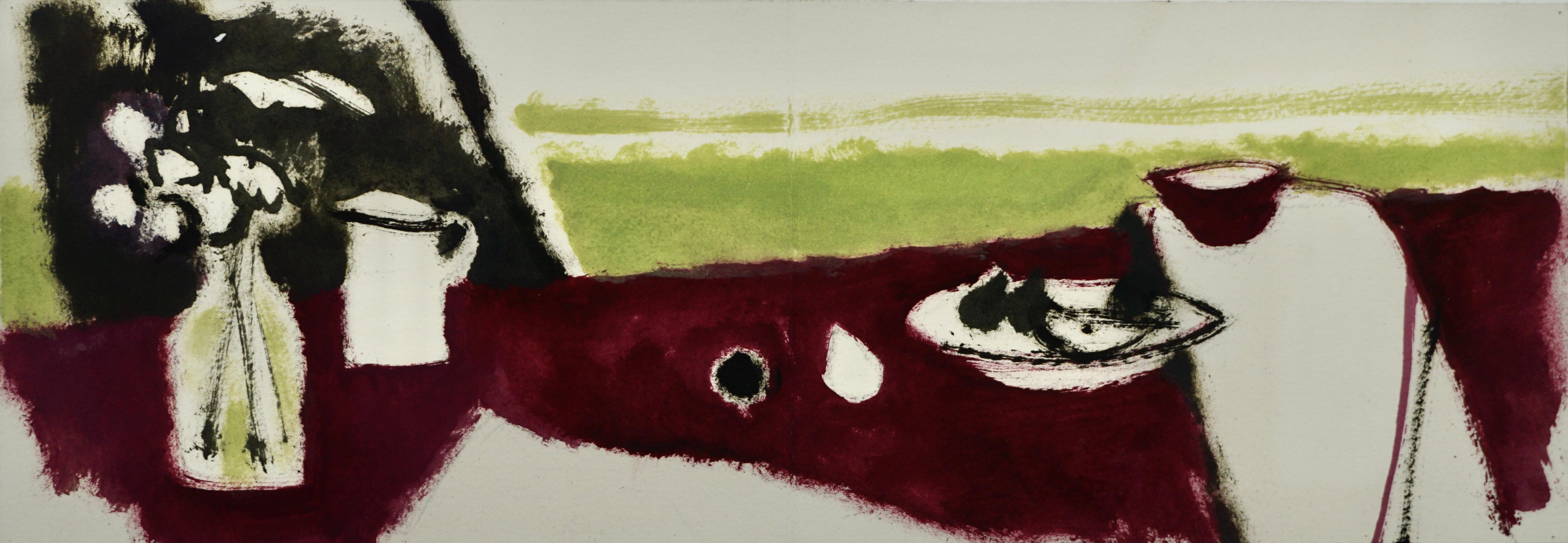 "Nature Morte A La Nappe Rouge" -- Natura morta con tovaglia rossa