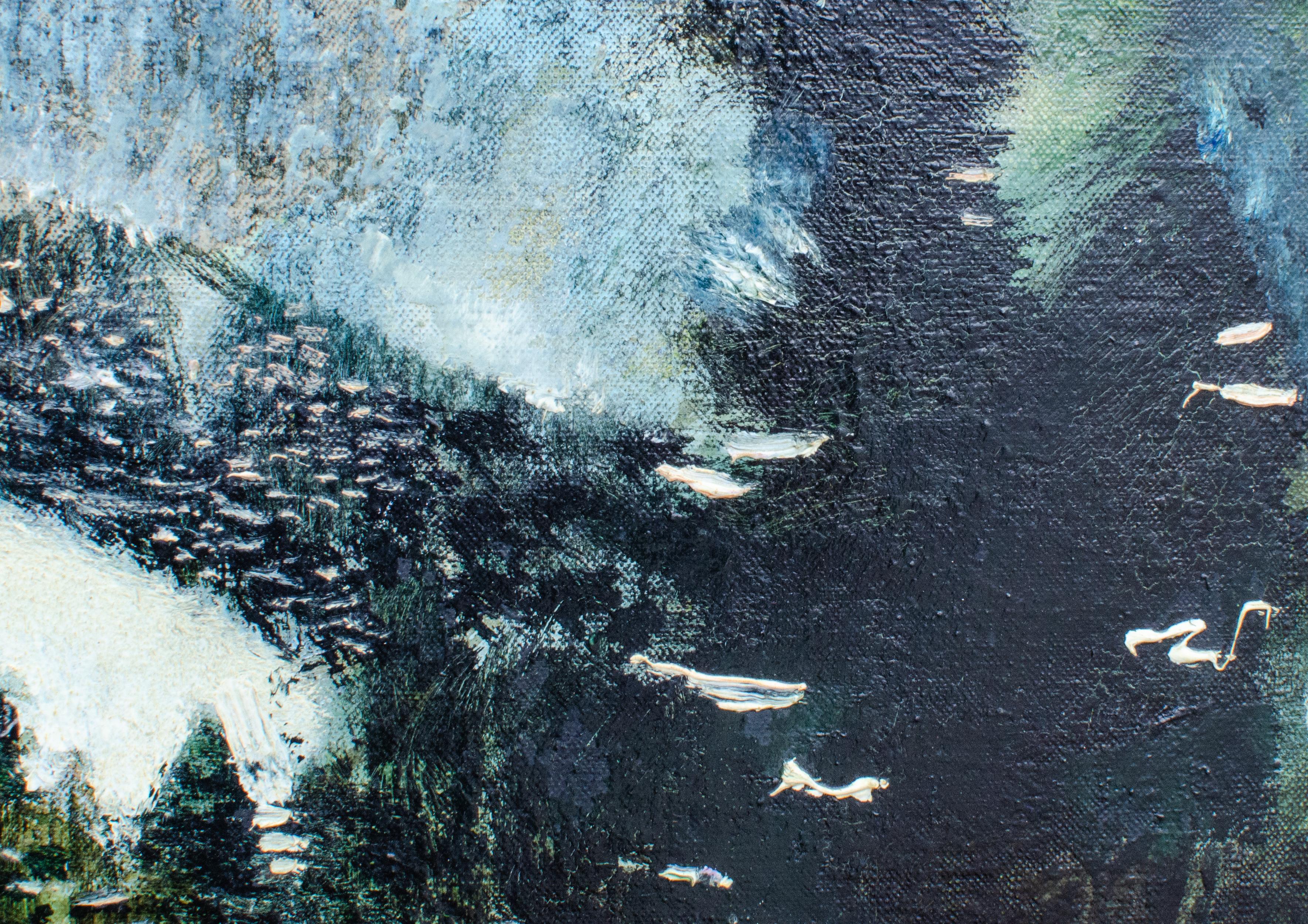René Genis Mountainside Painting, David Findlay Provenance For Sale 4