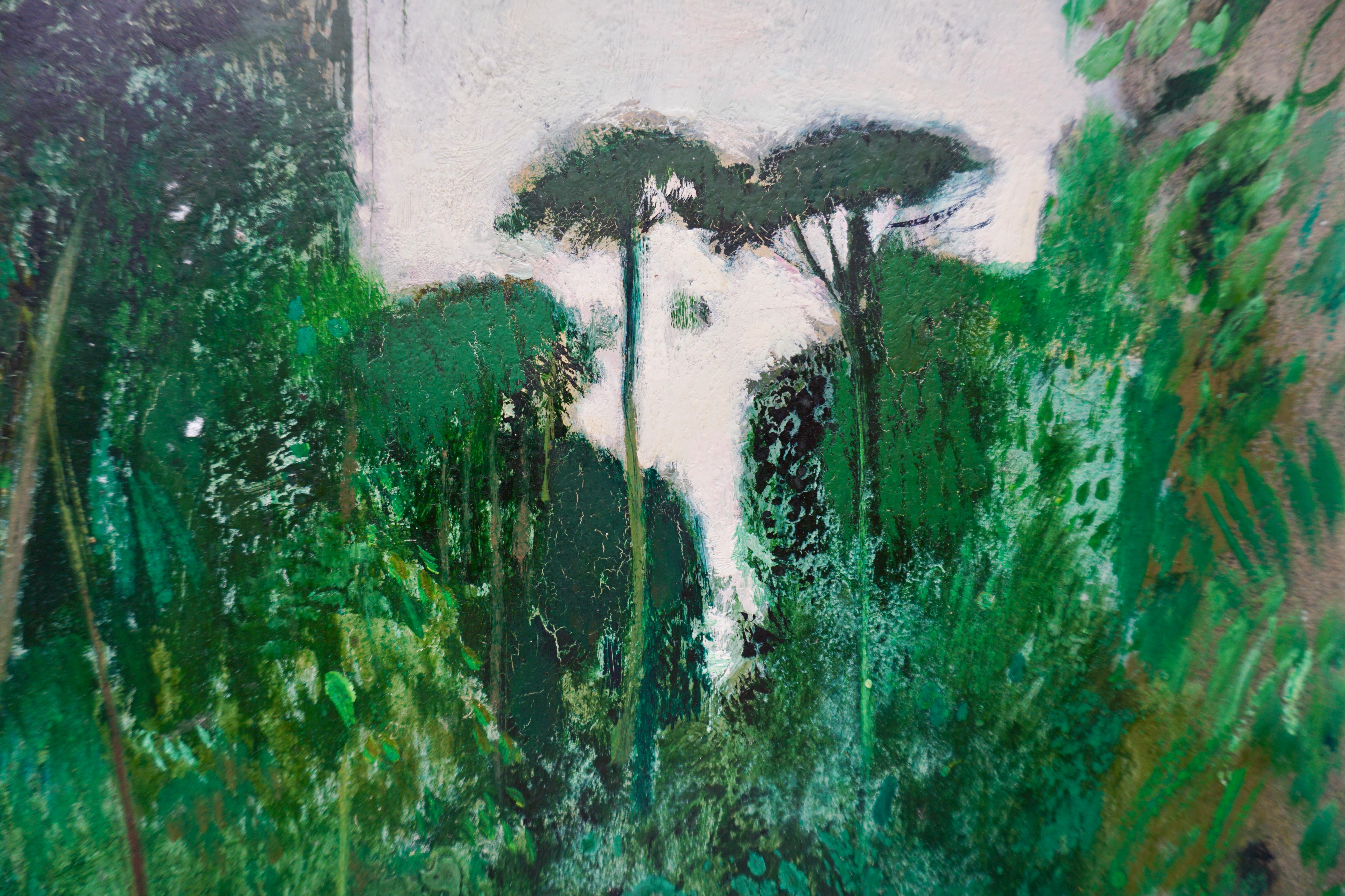 Trinidad 1968 VI - Gray Landscape Painting by René Genis