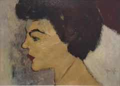 Woman Profile - Original Oil painting, Handsigned