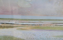 Gerahmte Strandlandschaft, Aquarell auf Büttenpapier von Rene Genis