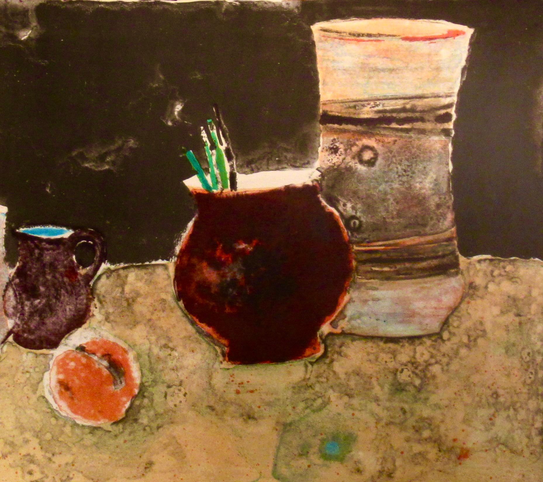 Nature Morte aux Vases - Print Impressionismo di René Genis