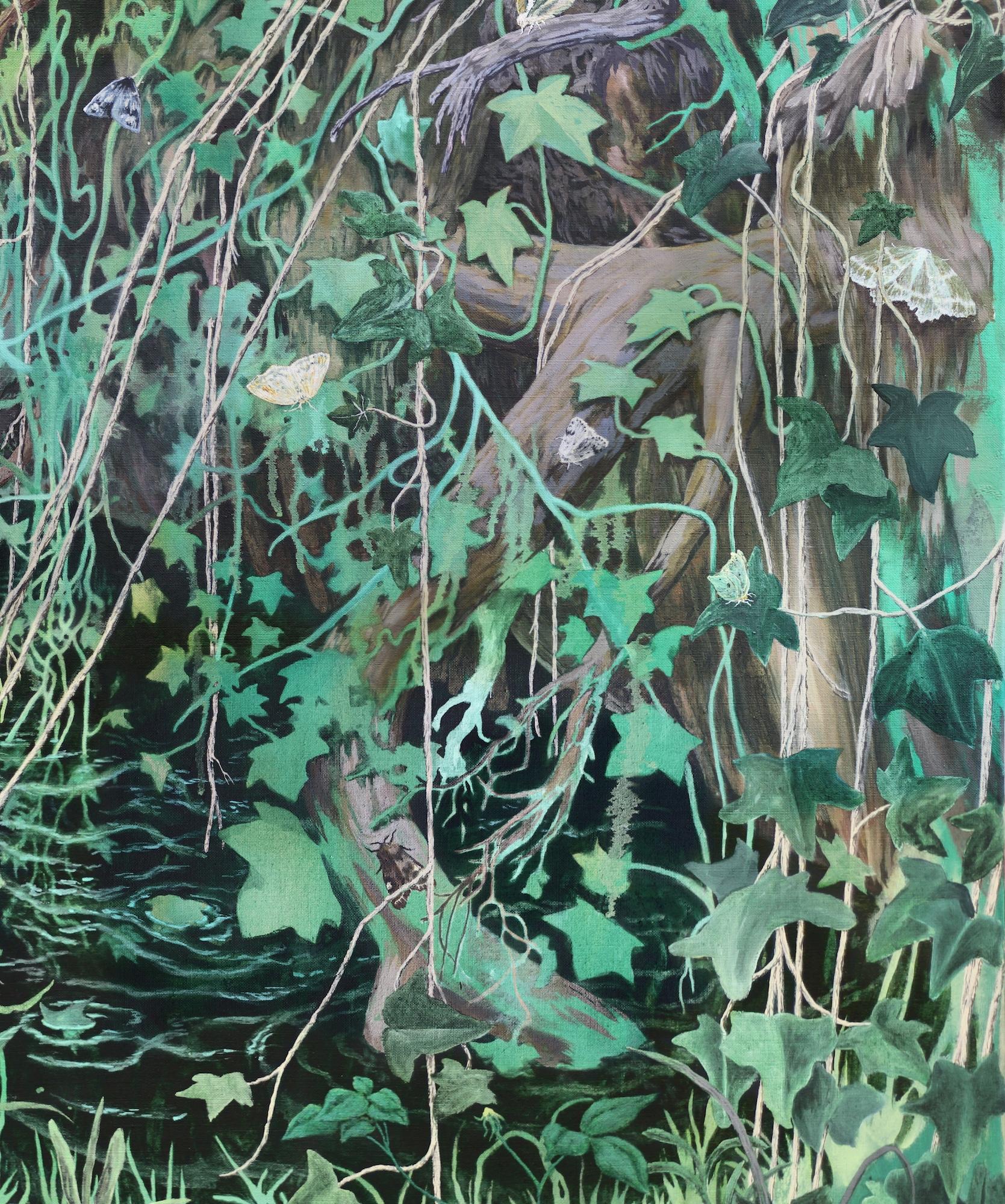 Fallen Willow est une peinture acrylique sur toile de l'artiste René Gonzalez. Elle représente un enchevêtrement de lierre et de branches tombant en cascade sur un bassin sombre, éclairé par la lumière des étoiles.
Les dimensions sont de 140 x 105