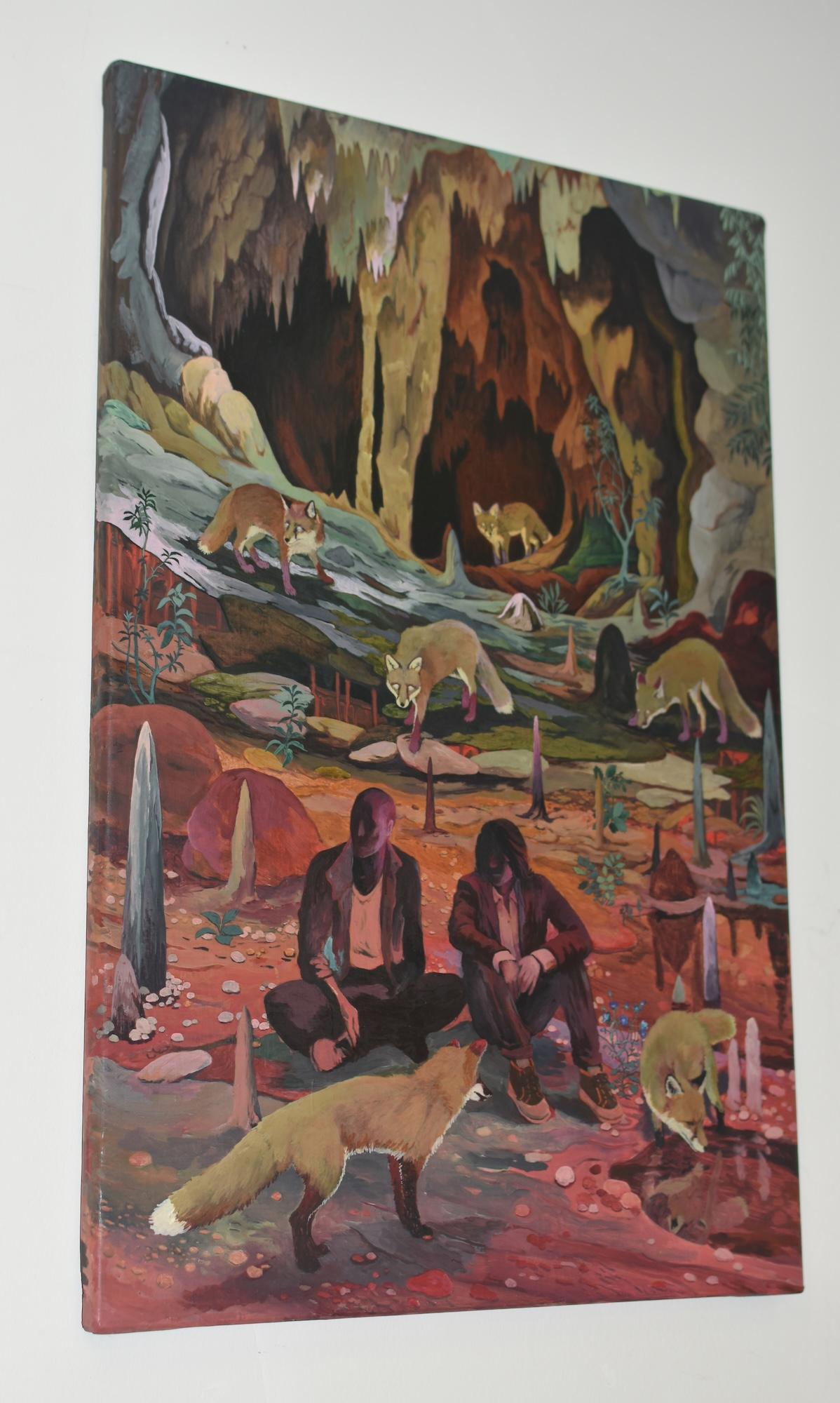 Shadows Dancing by Rene Gonzalez - forest landscape painting, fox, red, nature im Angebot 5