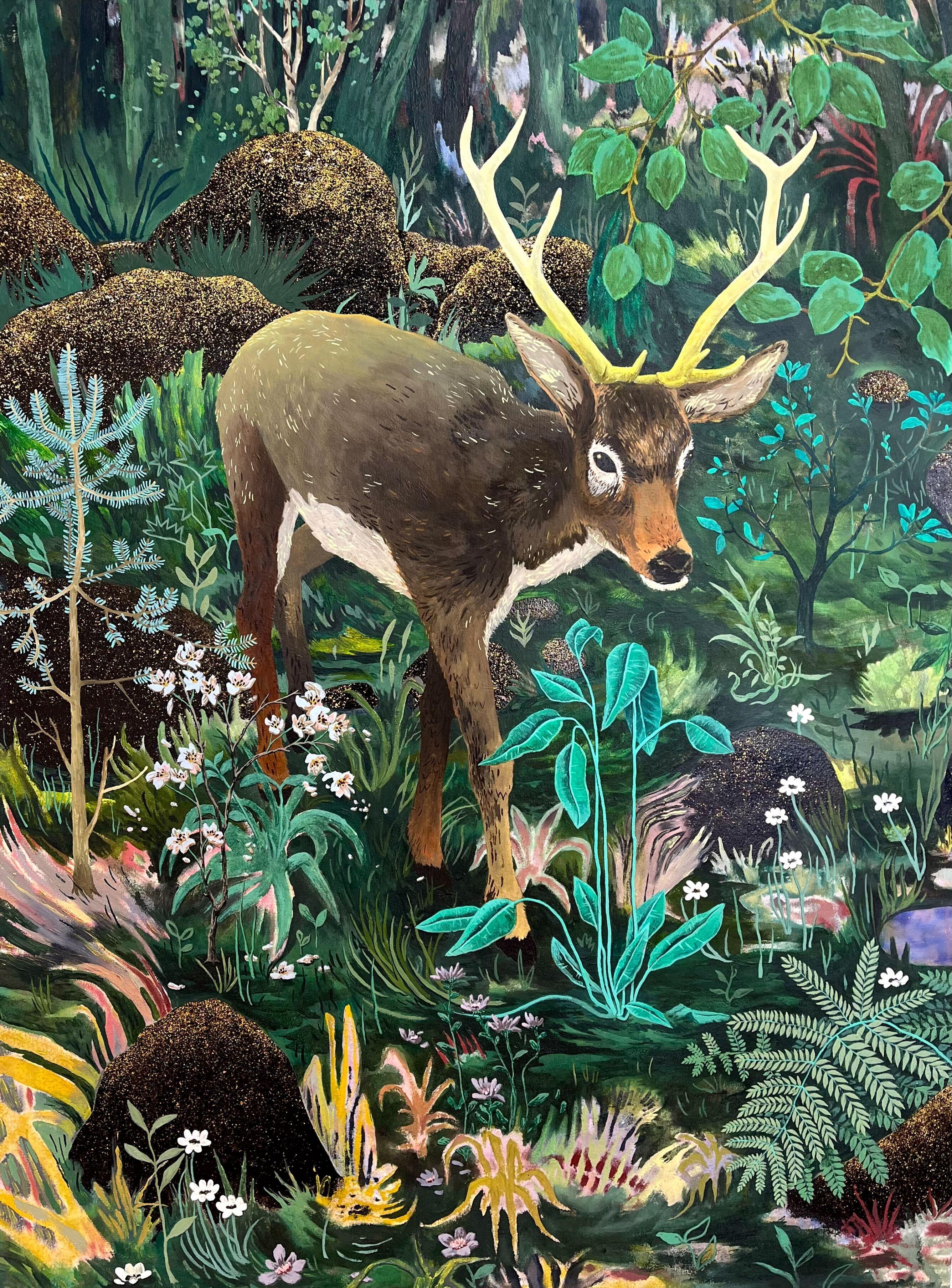 Rene Gonzalez Animal Painting – Schimmernder Stein