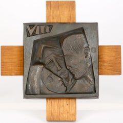 René Gourdon French Fourteen Bronze Stations of the Cross