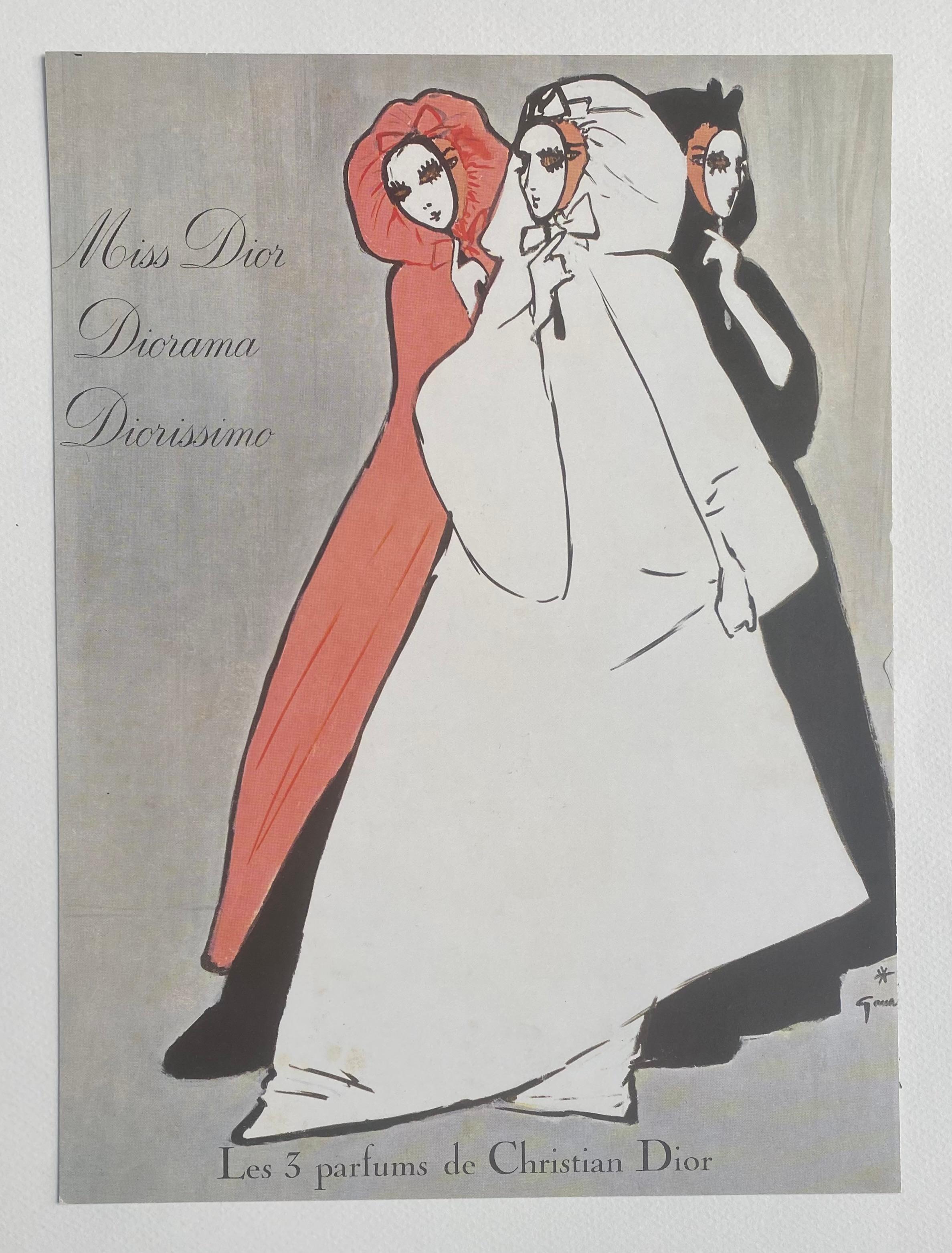 René Grau, Advertising Illustration for Christian Dior, 1962 In Good Condition In Saint ouen, FR
