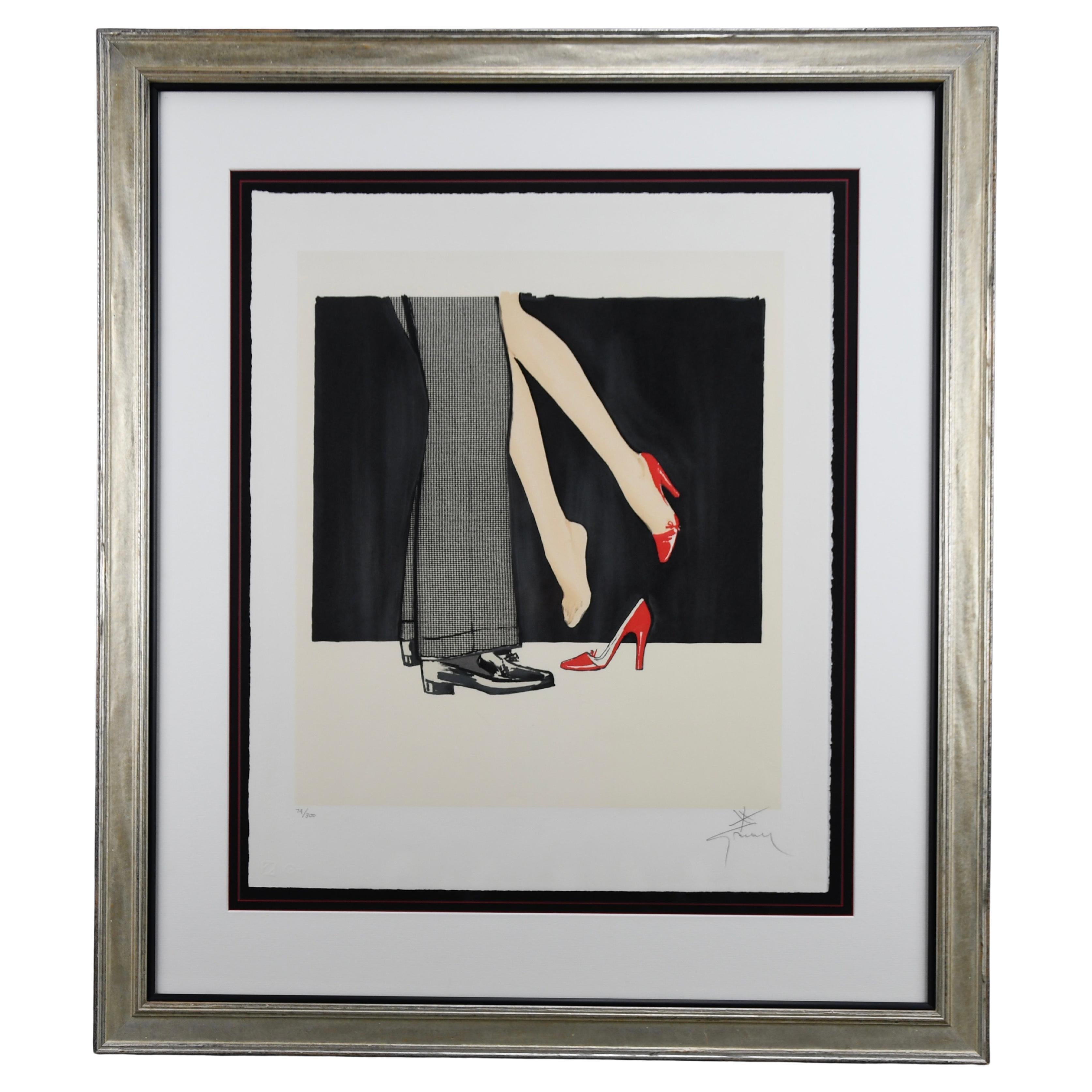 René Gruau limited edition 1990 lithograph 
Bonjour Cherie
