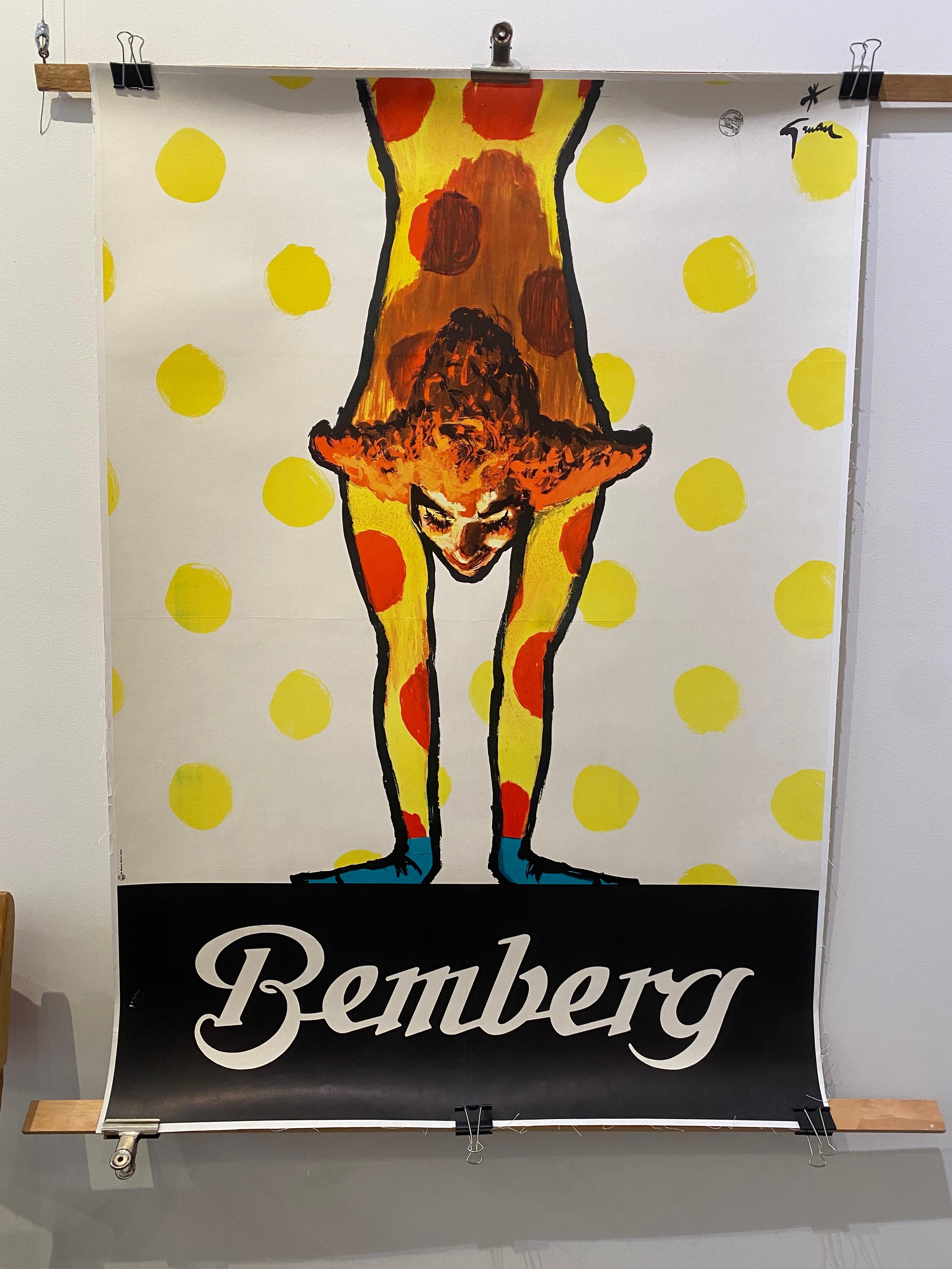 Original-Vintage-Poster, Werbung, „Bemberg“, von Rene Gruau, um 1970 im Angebot 4