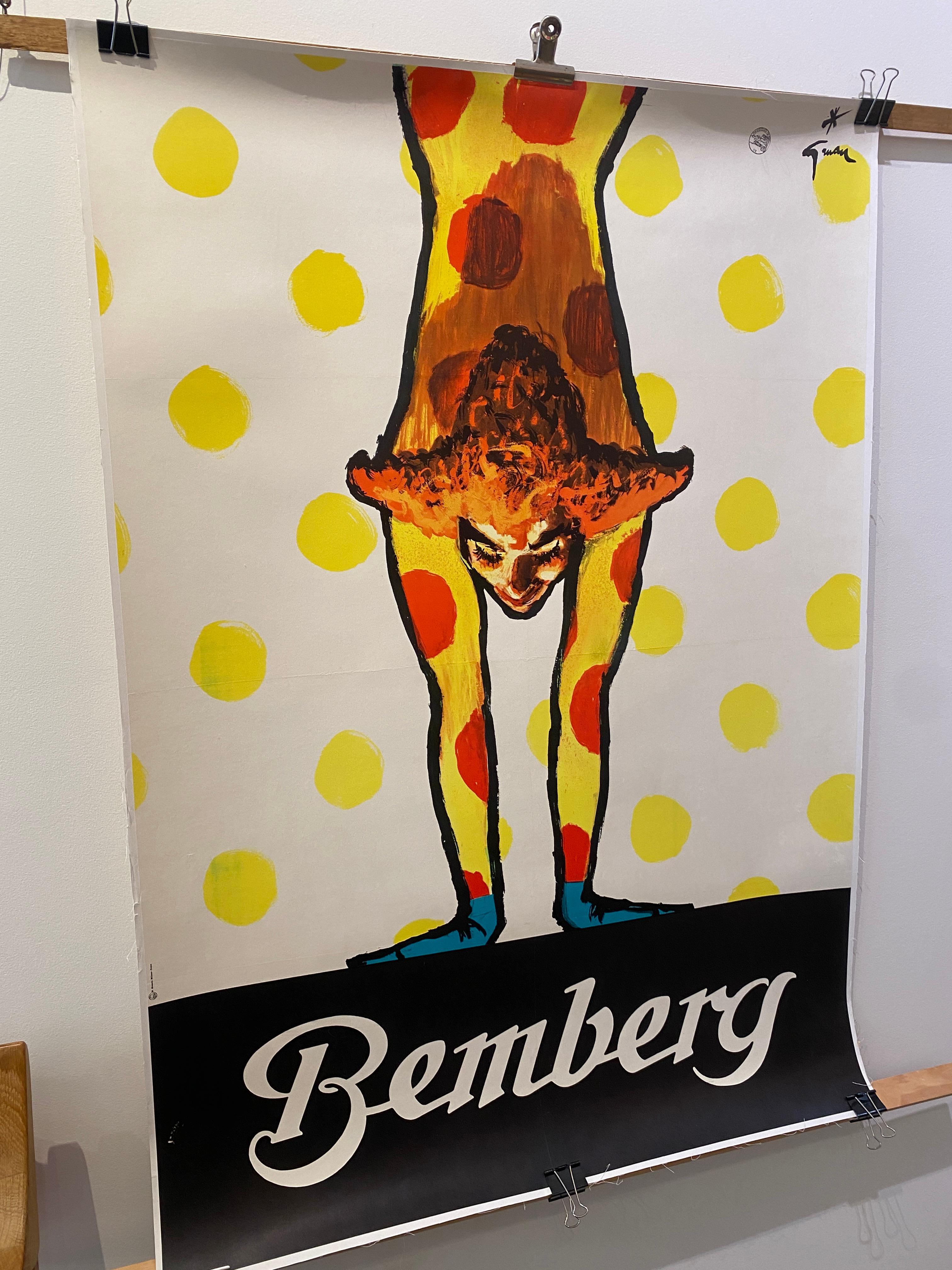 Original-Vintage-Poster, Werbung, „Bemberg“, von Rene Gruau, um 1970 im Angebot 2