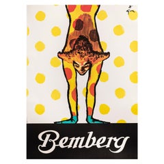Rene Gruau, Affiche vintage d'origine, mode, vêtement, clown, acrobate, vers 1980