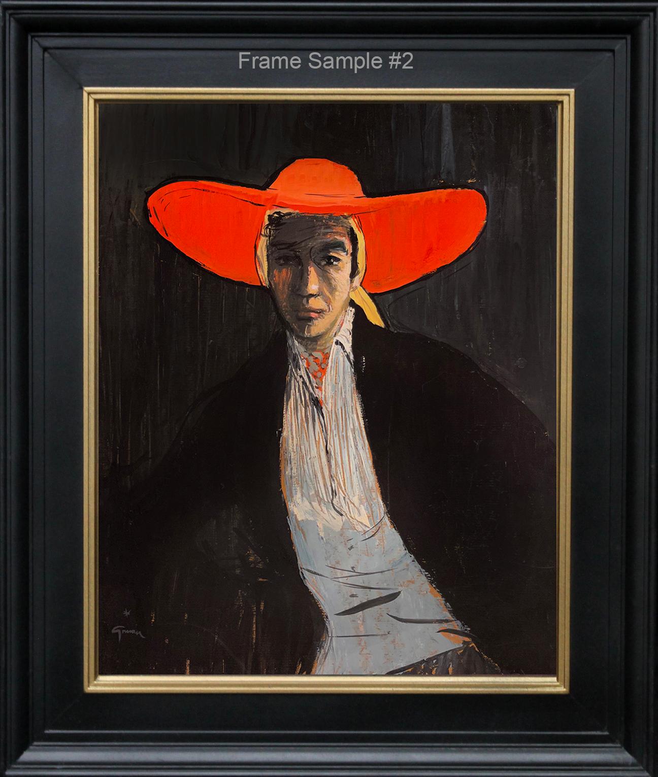 Figure in a Wide-brimmed Red Hat - Contemporary Painting by René Gruau