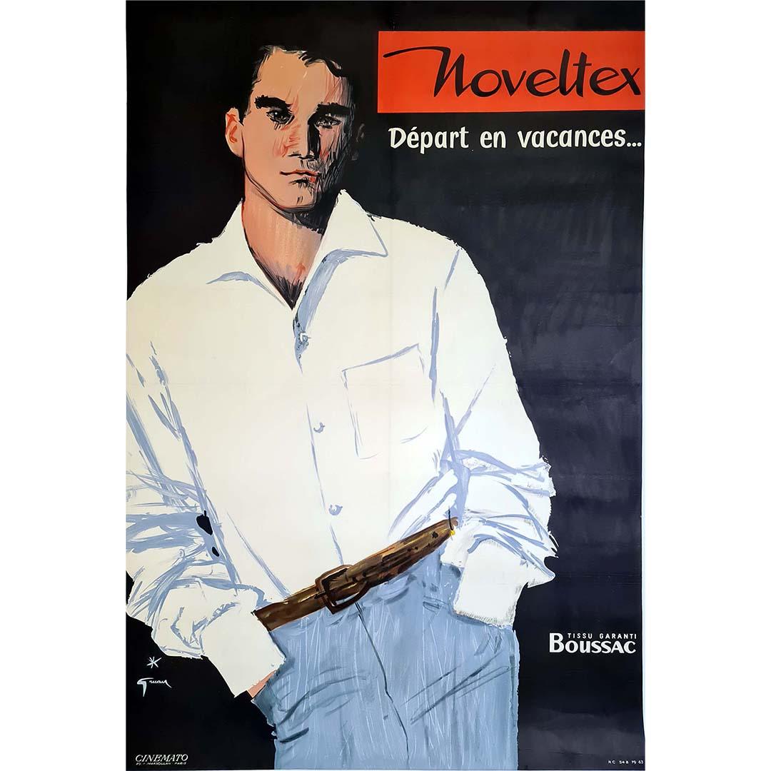 1954 original advertising poster by Gruau - Noveltex tissu garanti Boussac - Print by René Gruau