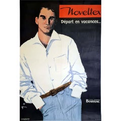 Affiche publicitaire originale de Gruau, tissu Noveltex garanti Boussac, 1954
