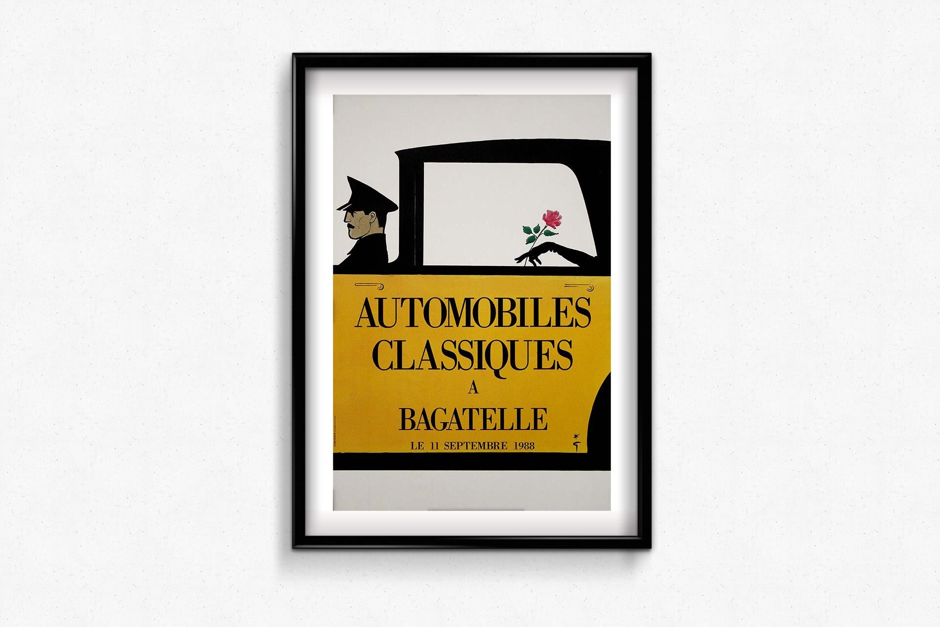 1988 original poster by René Gruau - Automobiles Classiques à Bagatelle For Sale 1