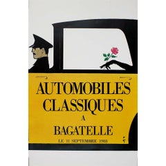 Poster originale del 1988 di René Gruau - Automobiles Classiques à Bagatelle