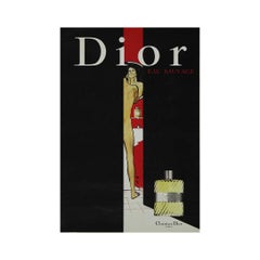 Circa 1980 Original Poster by René Gruau - Dior Eau Sauvage
