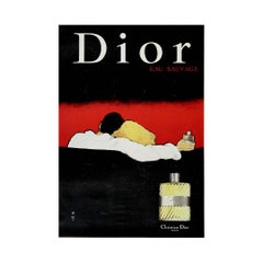 Originalplakat von René Gruau, um 1980 – Dior Eau Sauvage – „The Embrace“