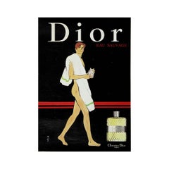 Originalplakat von René Gruau, um 1980 – Dior Eau Sauvage – Der Gentleman
