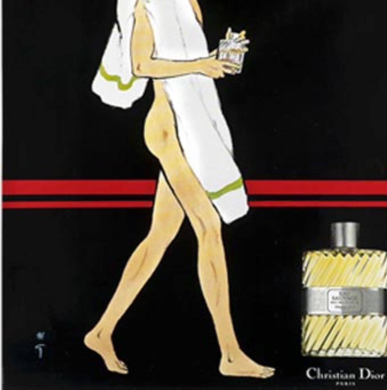 Poster del profumo Dior Eau Sauvage di René Gruau in vendita 3