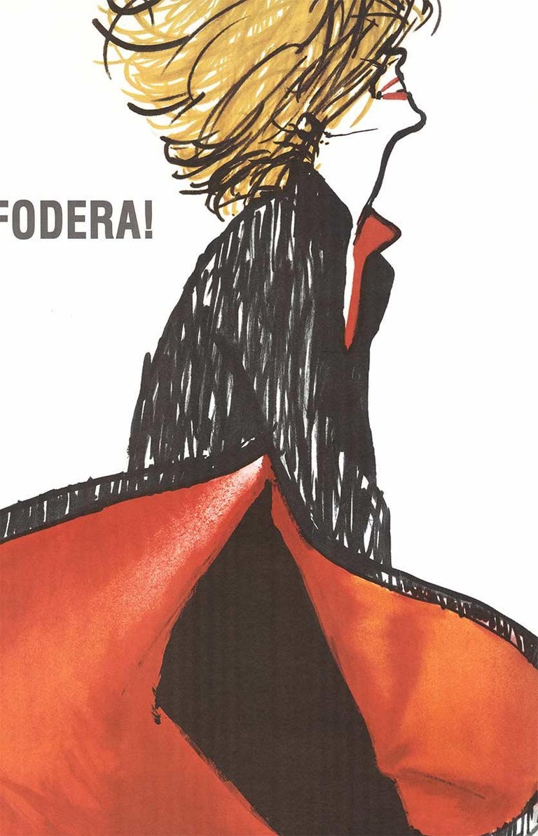 Fodere Bemberg original Italian fashion poster - Print by René Gruau