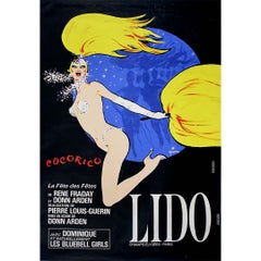Affiche originale de Gruau de 1980 pour "Lido Cocorico" - Cabaret - La Fête des Fêtes