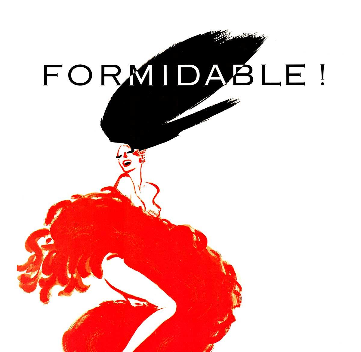Original Formidable! - Bal du Moulin Rouge Paris Jahrgang Kabarett Plakat – Print von René Gruau