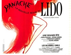 Original Panache Lido Französisch Cabaret Leinen zurück Vintage Plakat