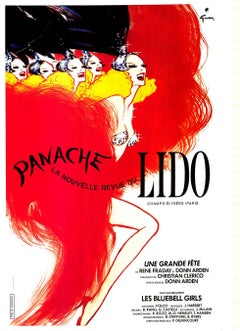 Original Panache Lido French Cabaret linen-backed vintage poster