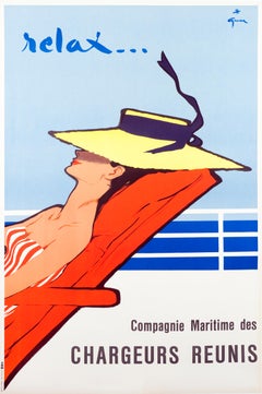 "Relax" Original Retro French Travel Poster