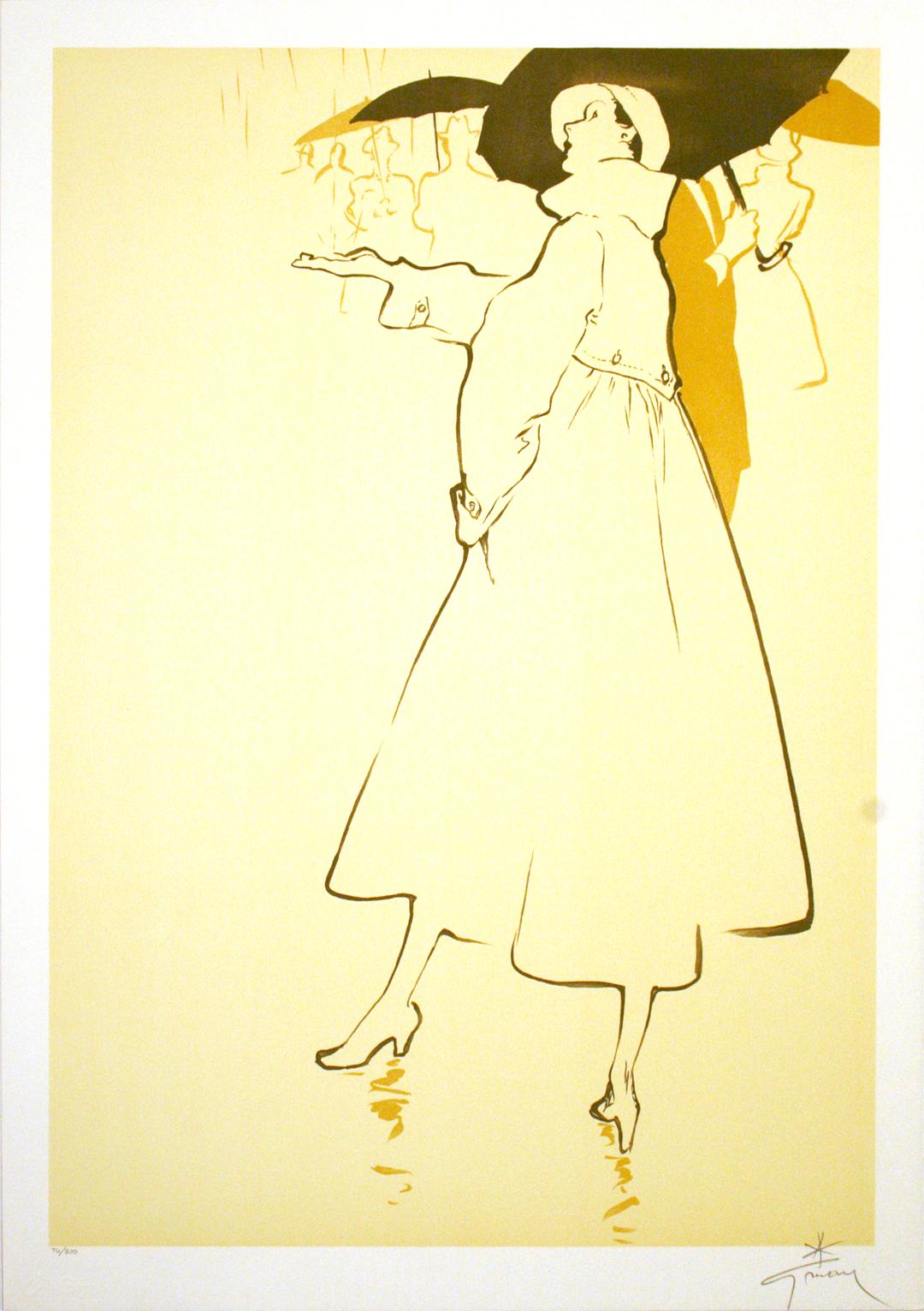 Rene Gruau (1909-2004) is one of the most recognized poster artists of the 21st Century. Gruau was a fashion illustrator whose exaggerated portrayal of fashion design through painting has had a lasting effect on the fashion industry. Gruau used