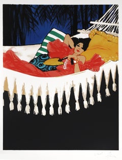 Woman in a Hammock, Signed Lithograph