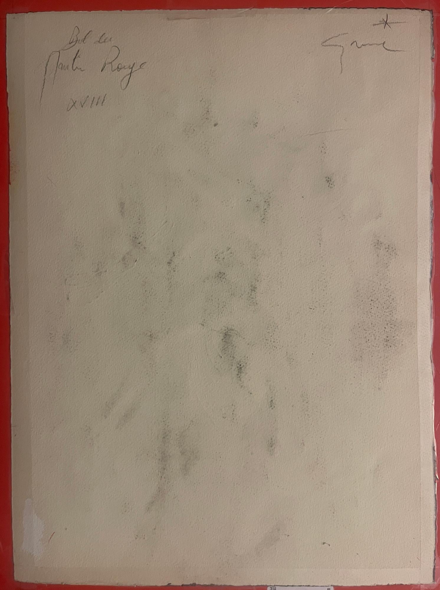 Late 20th Century René Gruau, Sketch Bal du Moulin Rouge For Sale