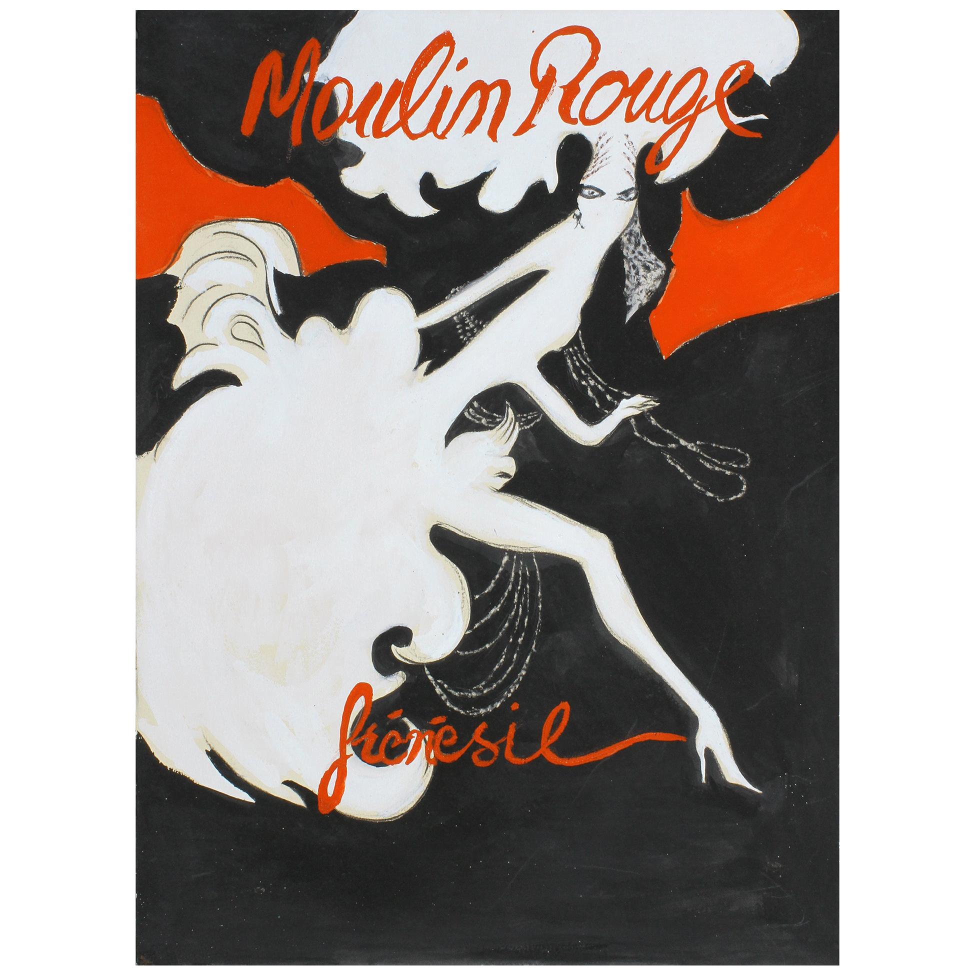 René Gruau, Sketch Bal du Moulin Rouge For Sale