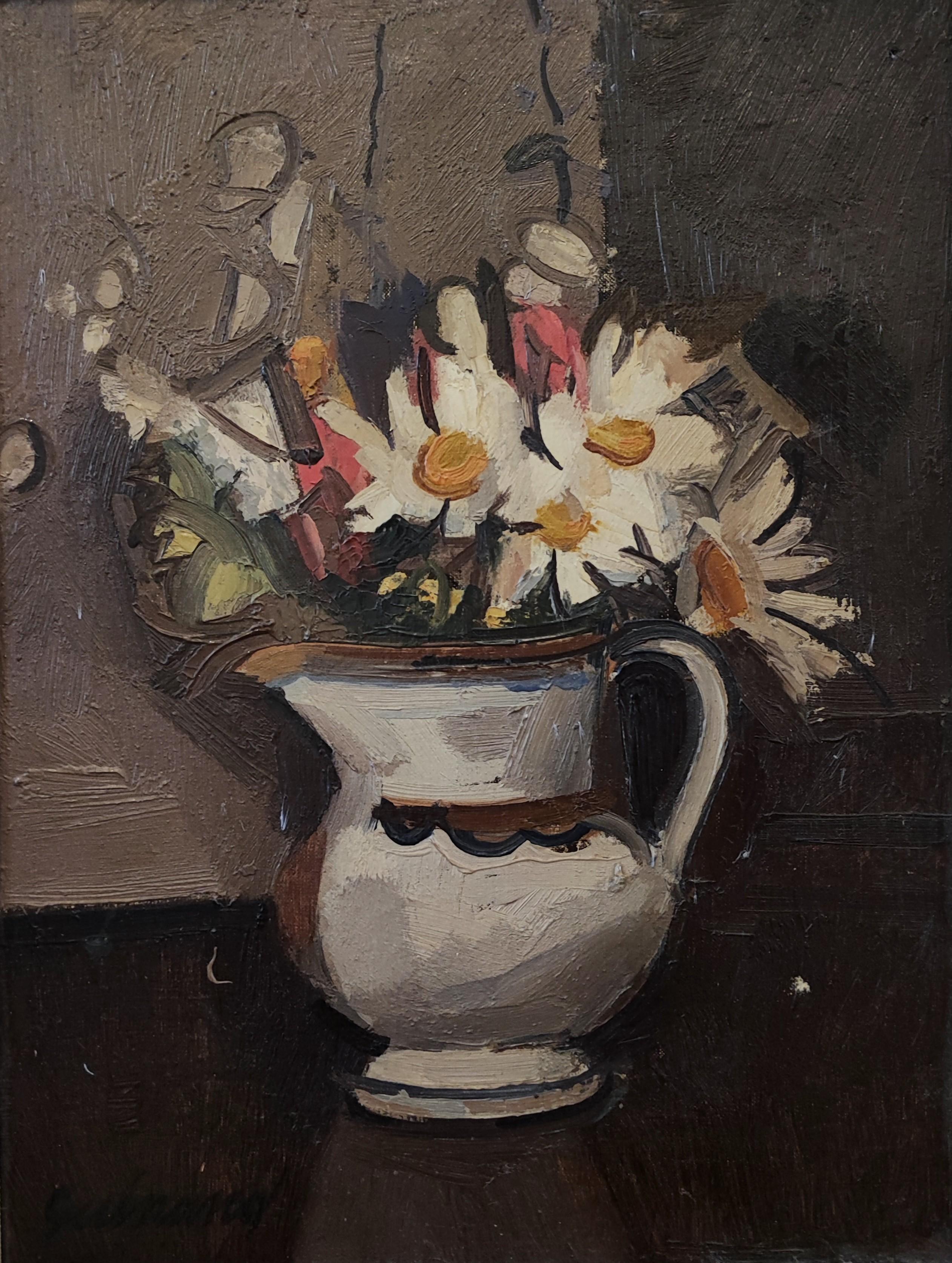 René Guinand Still-Life Painting - Bouquet in carafe