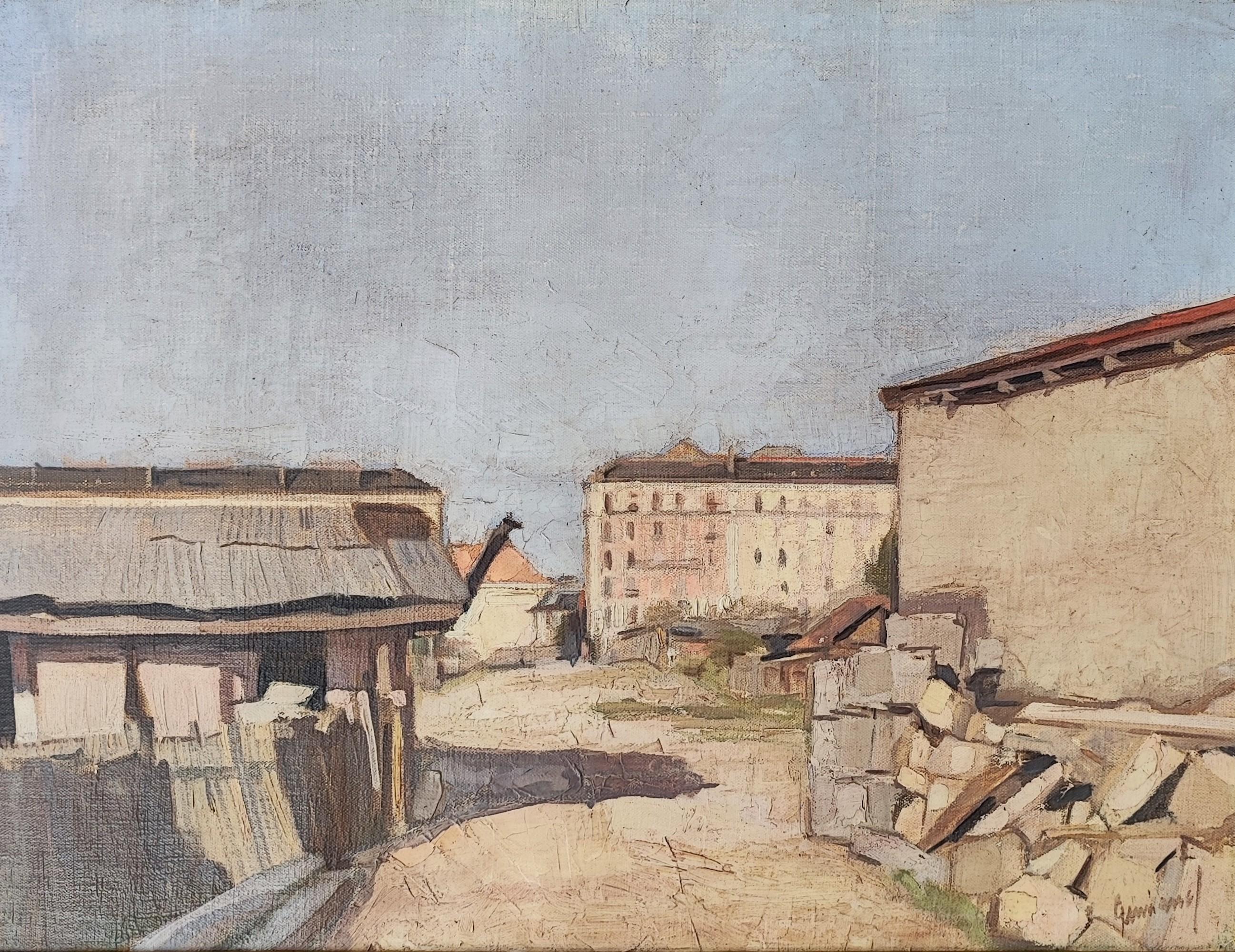 René Guinand Landscape Painting - Buildings and Constructions in Geneva