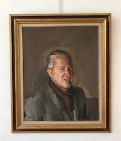 Self-Portrait mit Augenzwinkern, Öl auf Leinwand, gerahmt, Mitte 20.