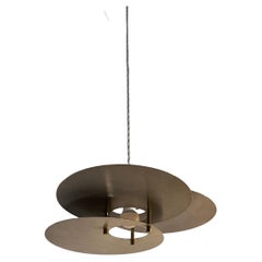 René Herbst Bauhaus Modernist Ceiling Lamp Pendant Chandelier 1950s Steel Space