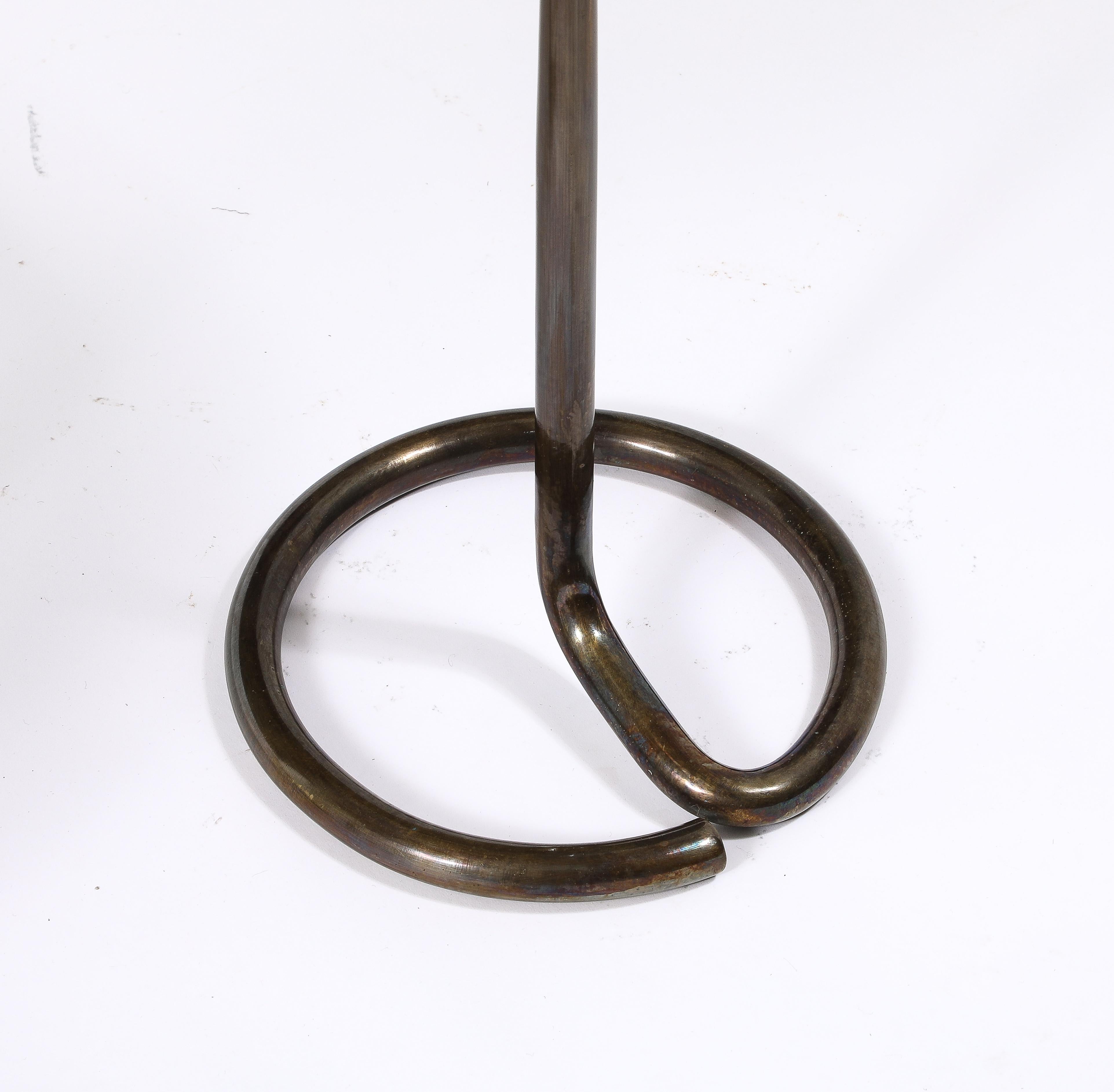 Table d'appoint en laiton et Oak Oak René Herbst, France 1950's 3