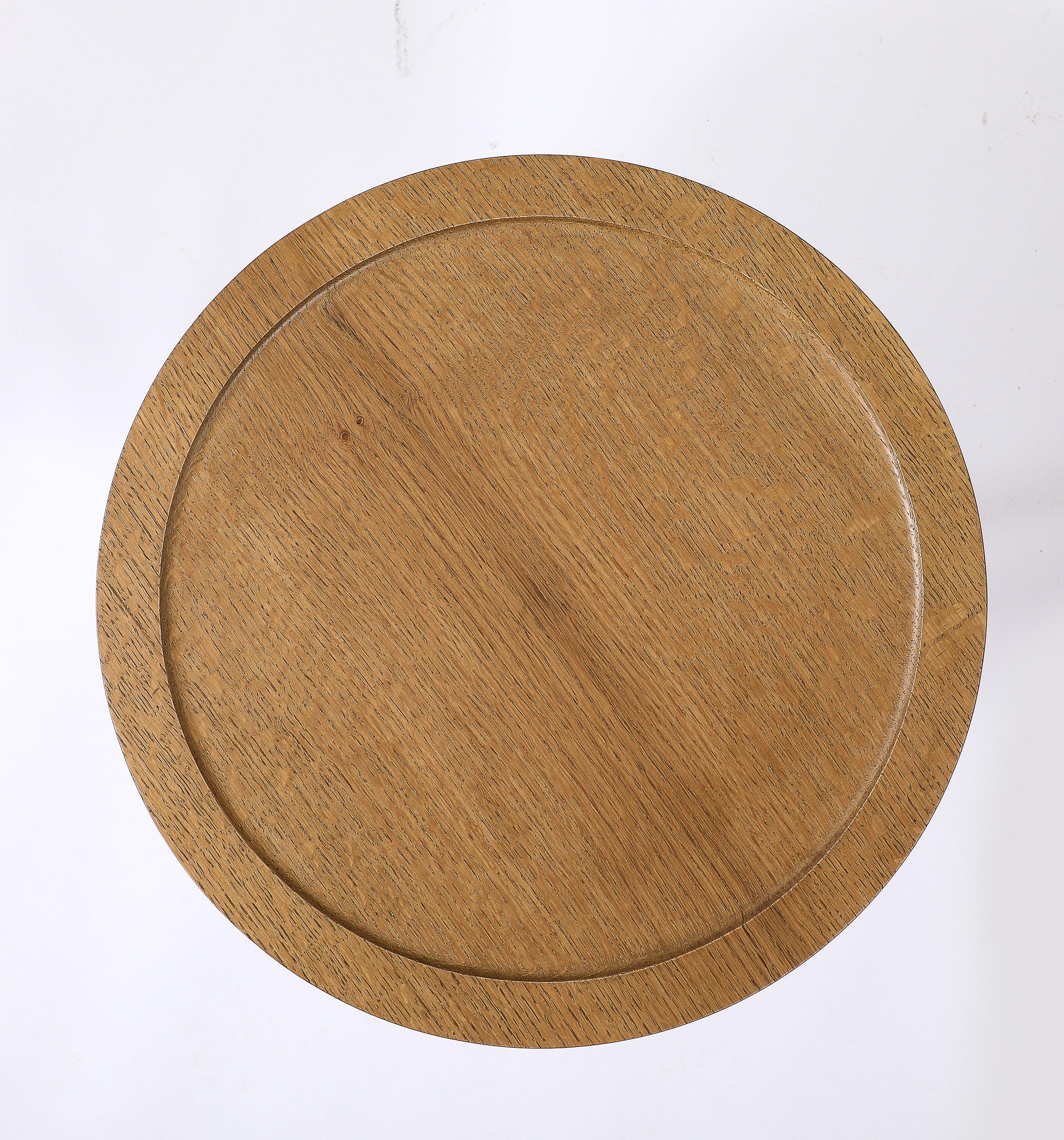 Table d'appoint en laiton et Oak Oak René Herbst, France 1950's 4