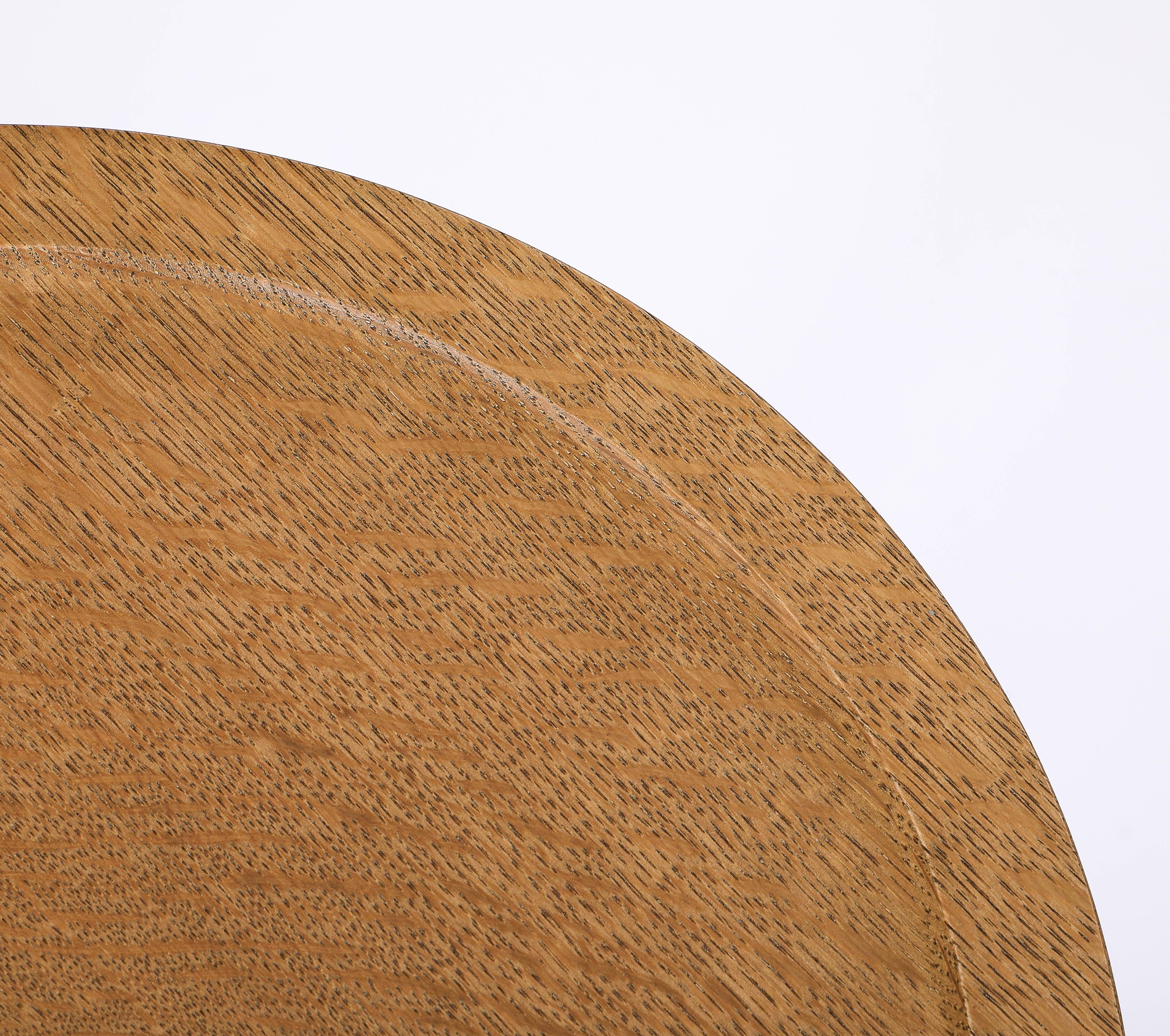 Table d'appoint en laiton et Oak Oak René Herbst, France 1950's 6