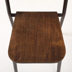 René Herbst Chair, France, c. 1935, labelled Tubular Steel Frame, Molded Plywood