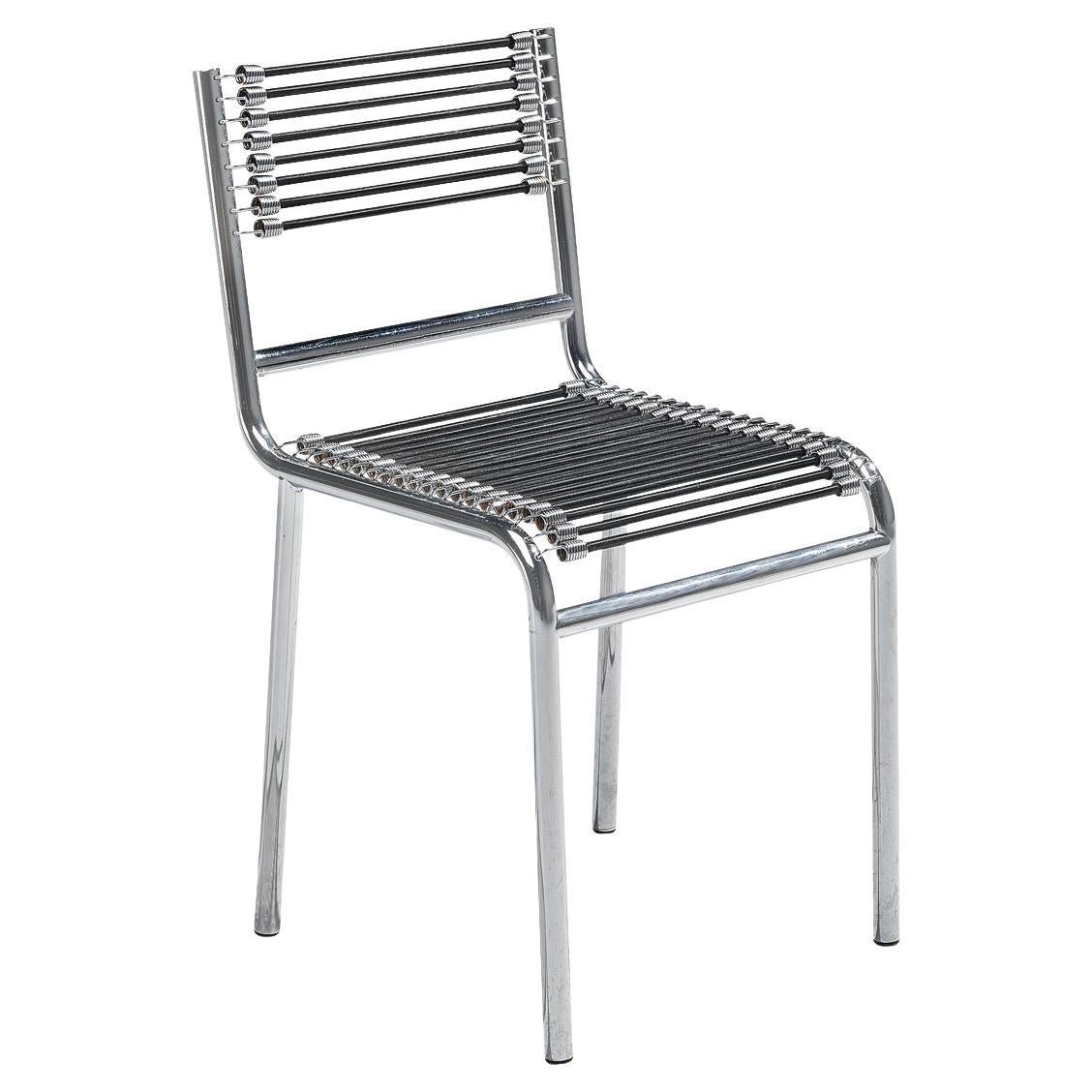 Chaise de salle à manger 'Sandows' de René Herbst en acier et Corde  en vente