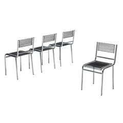 René Herbst 'Sandows' Dining Chairs in Steel and Cord