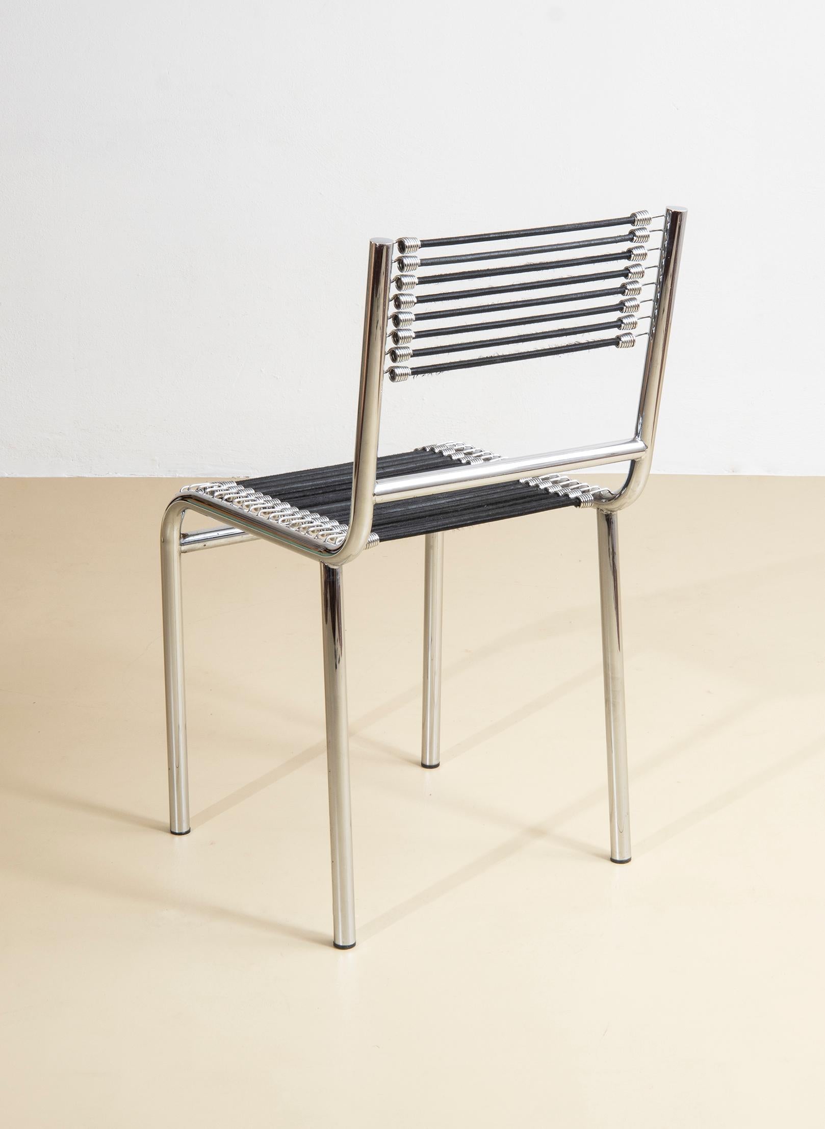 Bauhaus Renè Herbst, set di 4 sedie Sandows, model 101, anni 80 For Sale