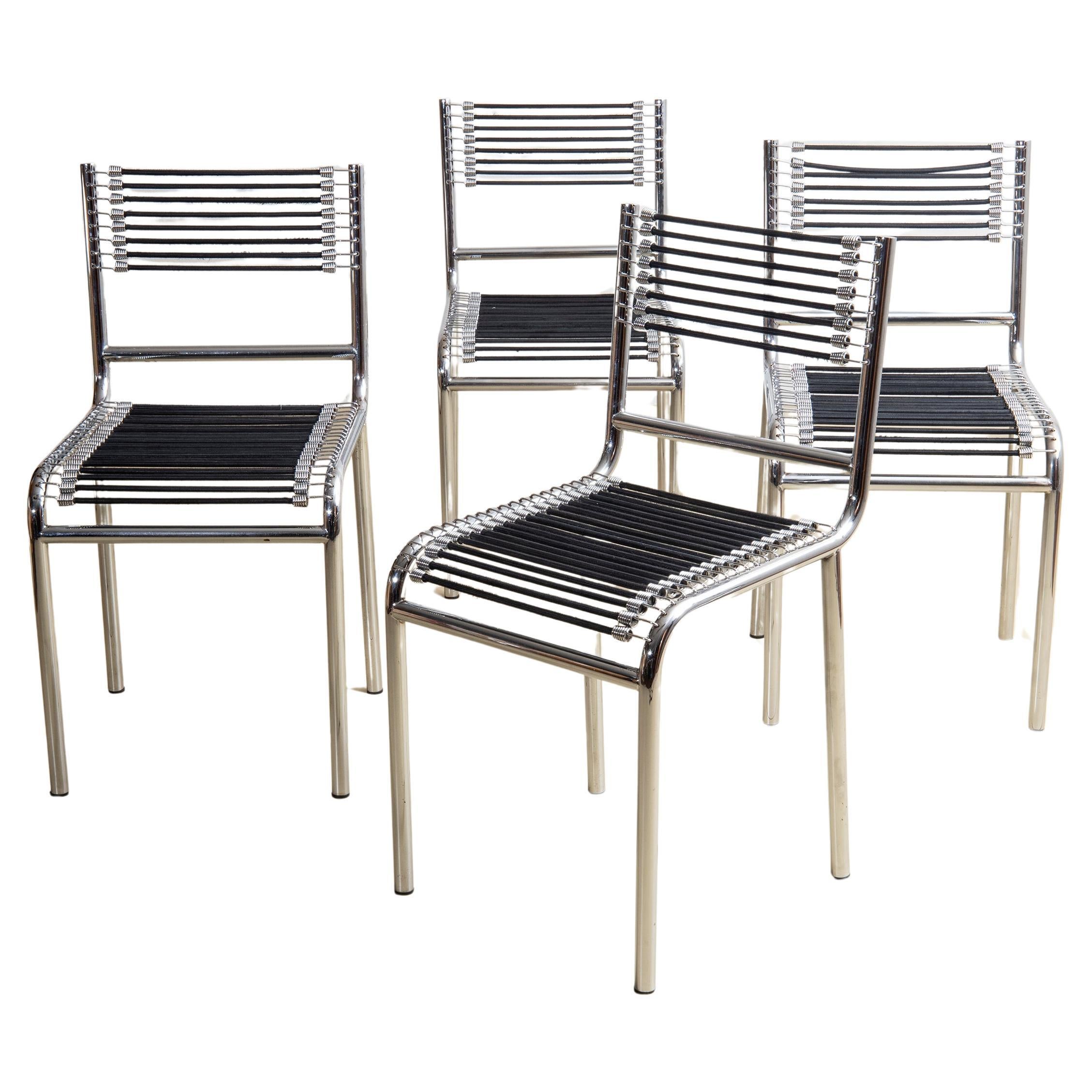Renè Herbst, set di 4 sedie Sandows, model 101, anni 80 For Sale